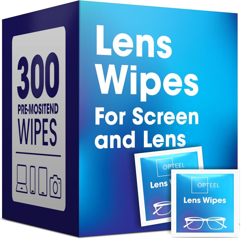 OPTEEL Screen Cleaner Wipes – Quick Dry, Streak-Free Screen Wipes for Electronics, Phones, Computers, Cameras, and All Lenses, Soft & Gentle, 300ct, Pre-Moistened & Individually Wrapped - Image 1